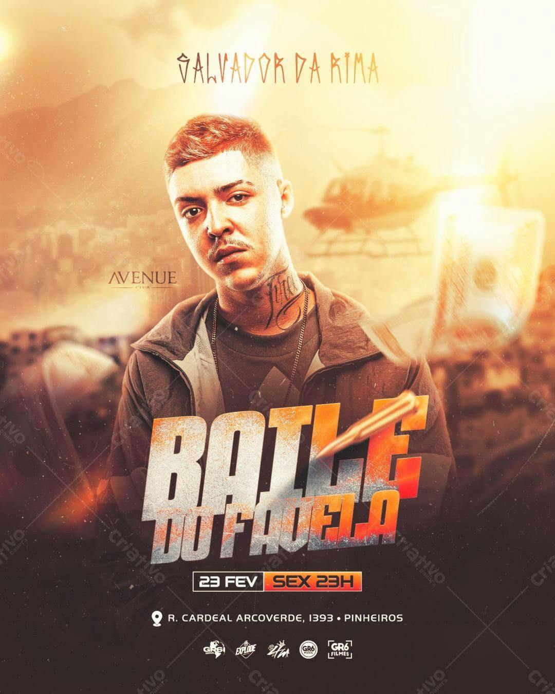 Flyer para Show do Salvador da Rima PSD Editável