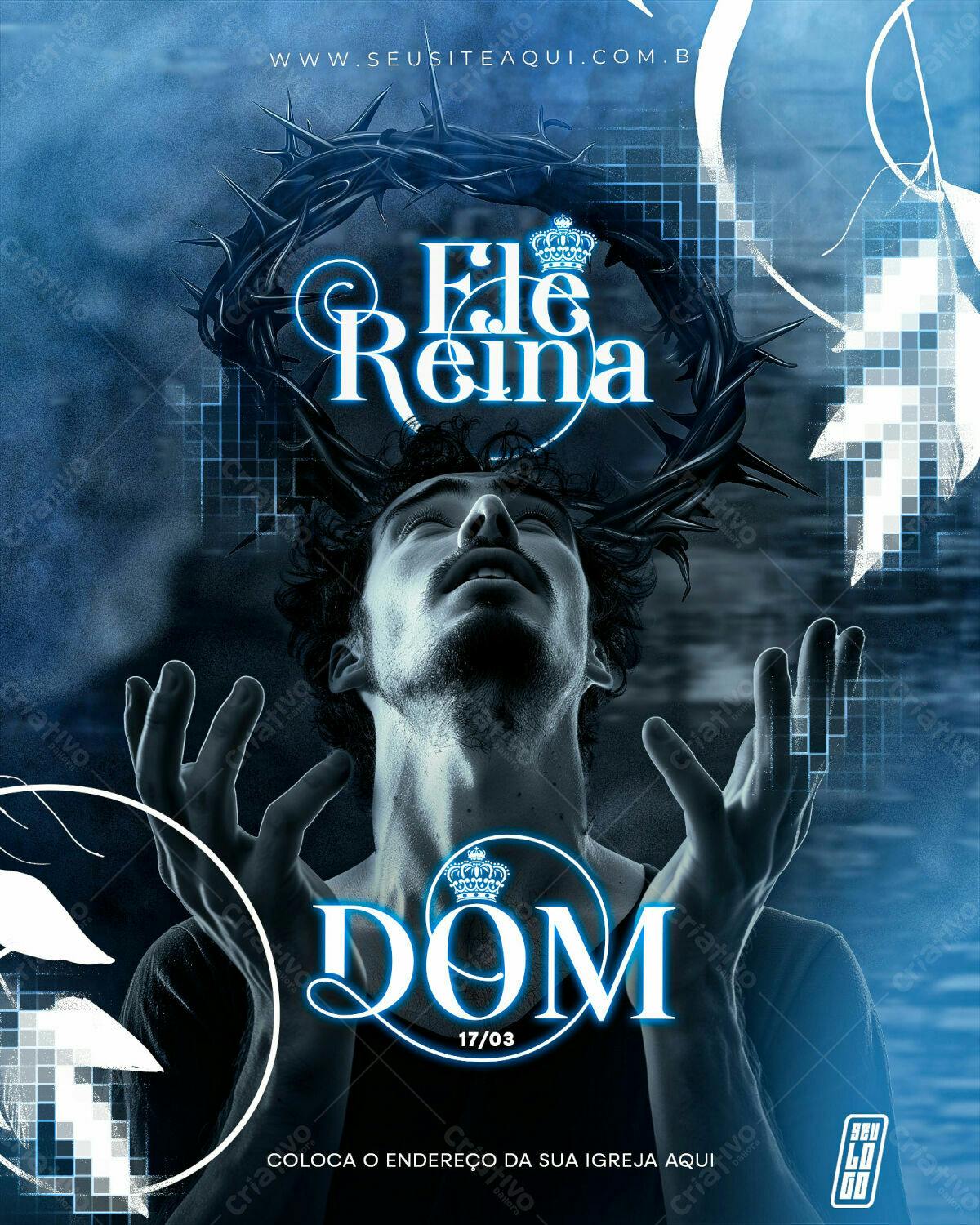 Flyer para Culto Dominical PSD Editável
