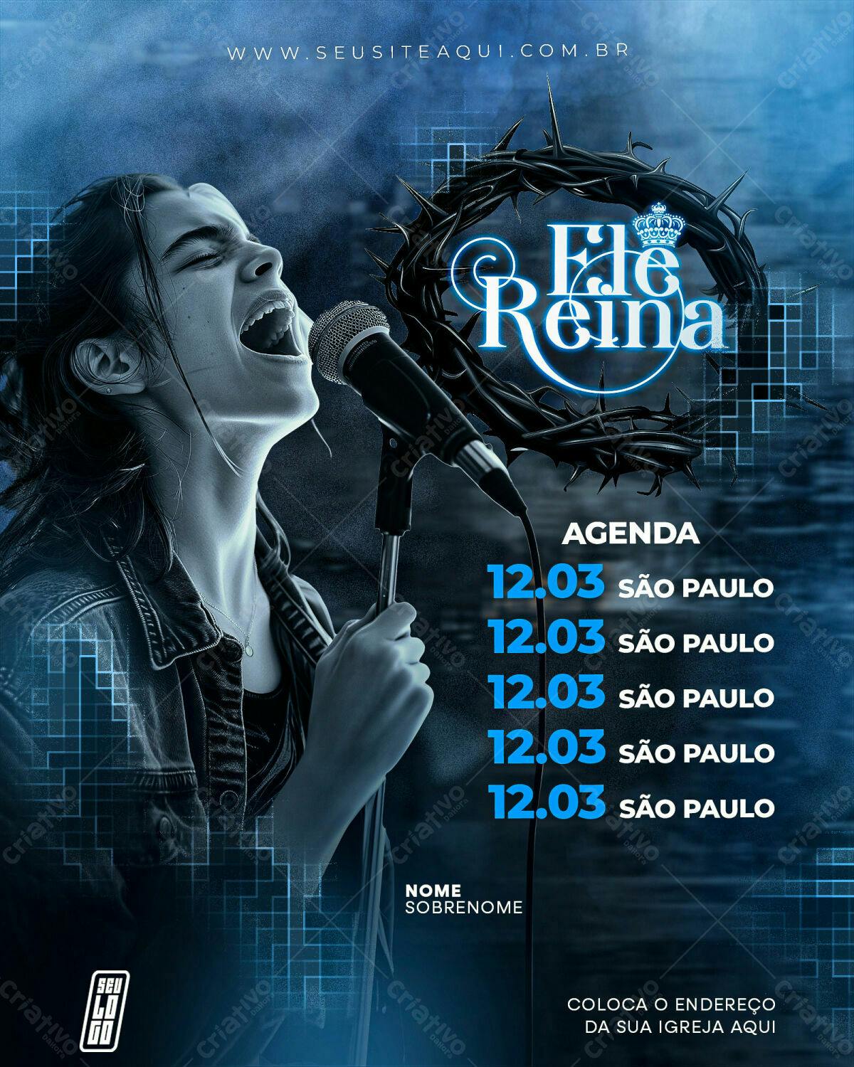 Flyer para Evento Gospel PSD Editável