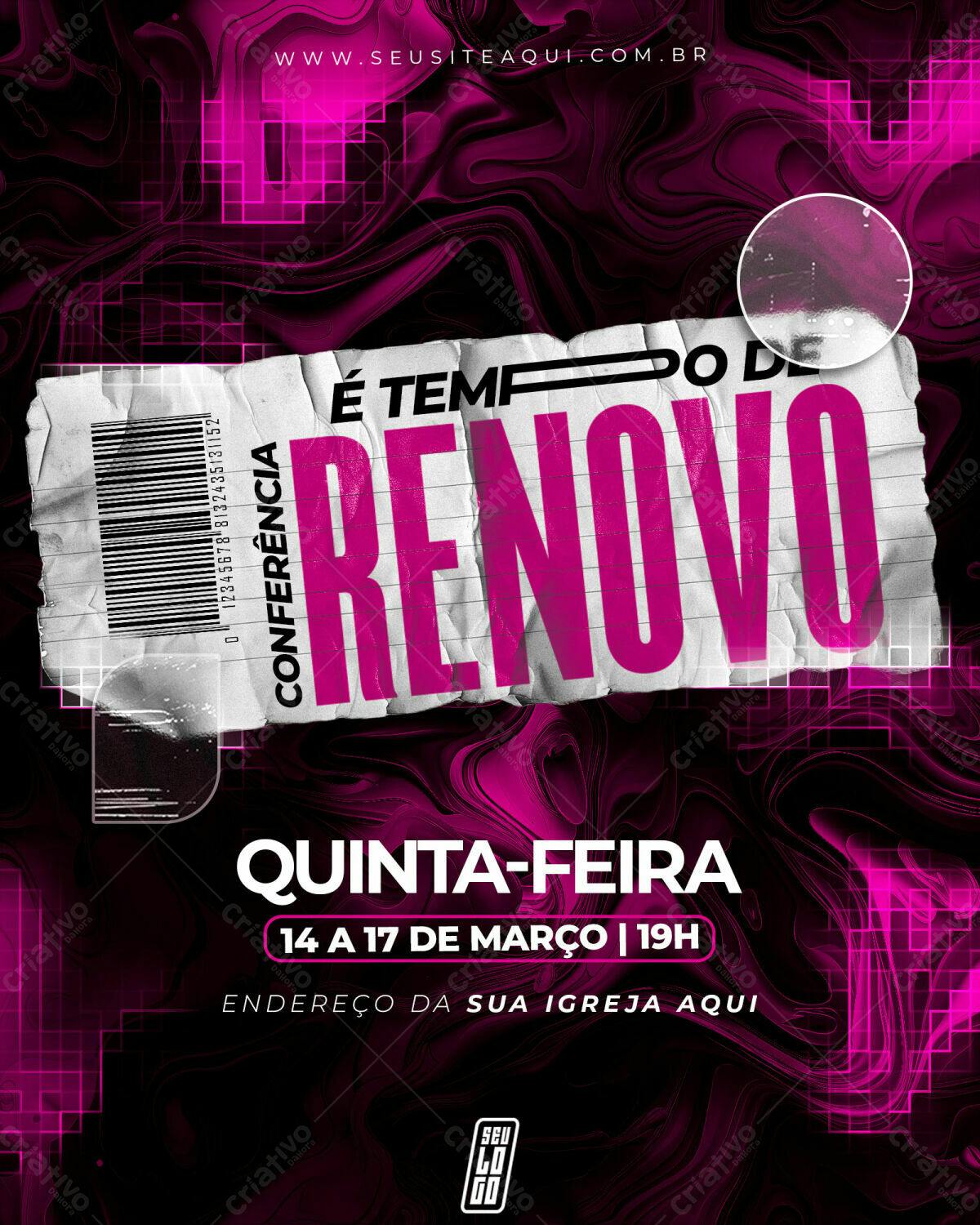 Flyer para Conferência de Renovo PSD Editável
