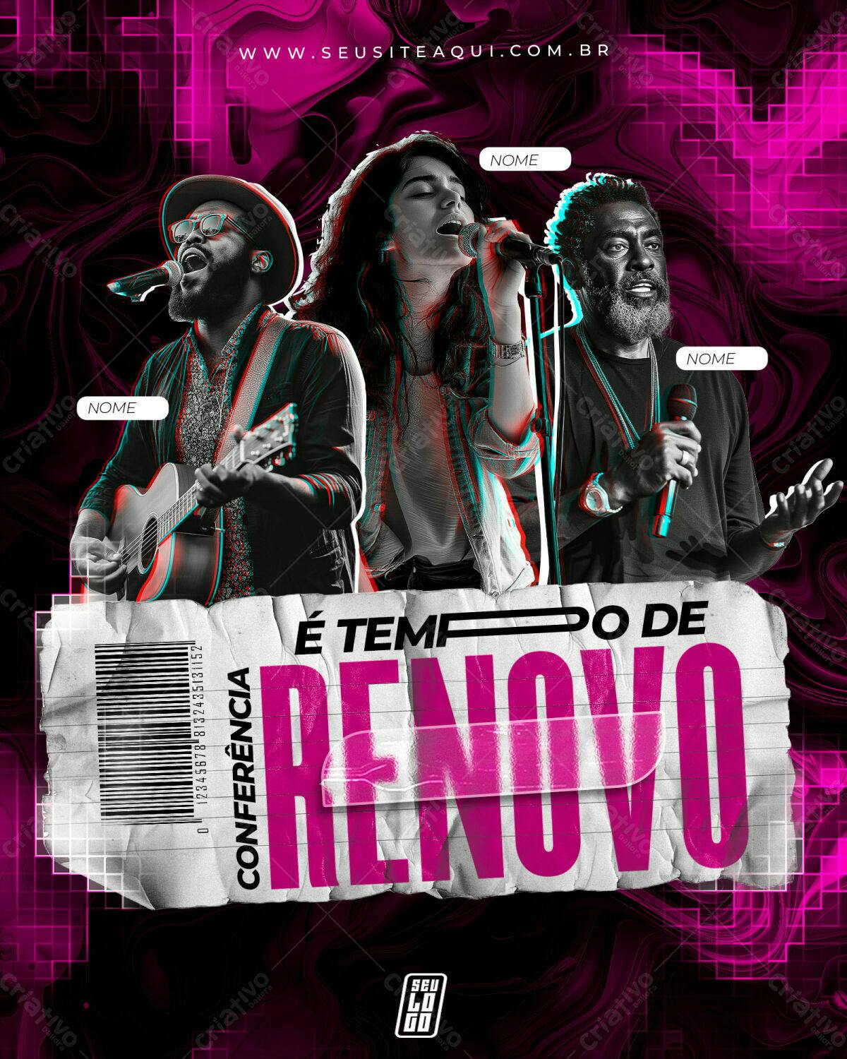 Flyer para Conferência É Tempo de Renovo PSD Editável