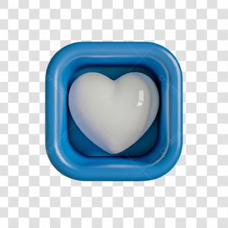 Caixa 3d box com coração png transparente
