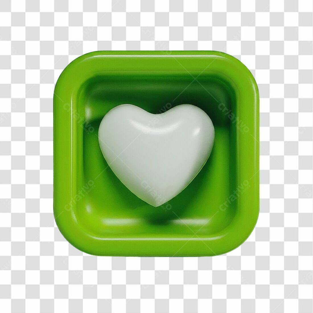 Icone Amor Verde PNG com fundo transparente