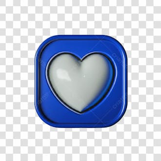 Caixa azul 3d coração png transparente