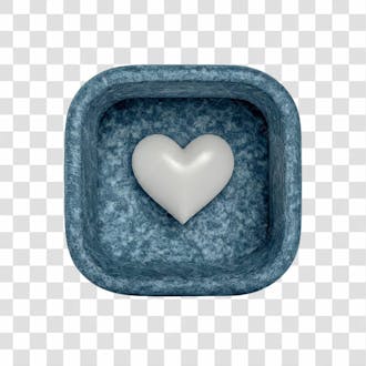 Caixa de mármore 3d coração no meio png transparente