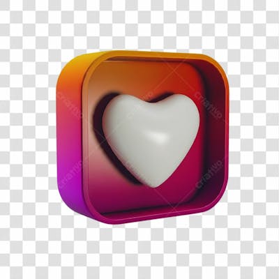 Coração 3D Colorido Png Transparente