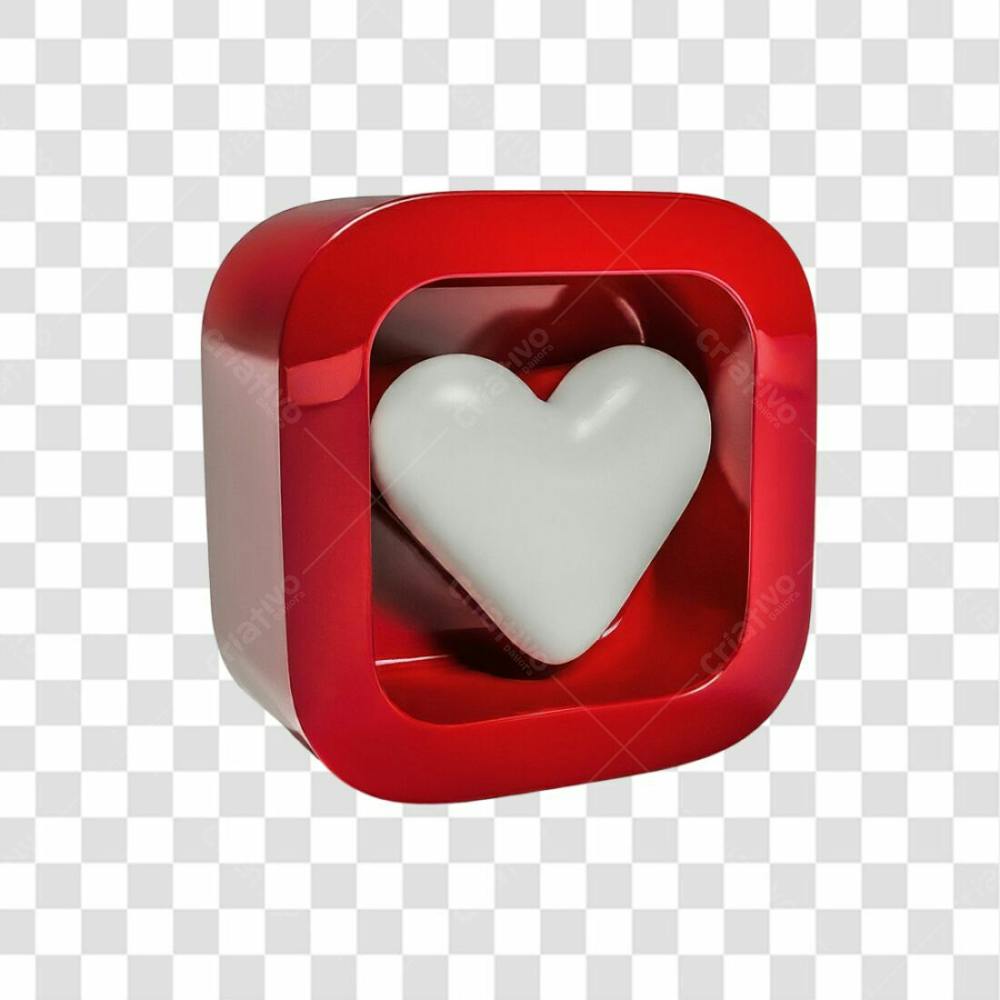 Coração 3D Vermelho Png Transparente