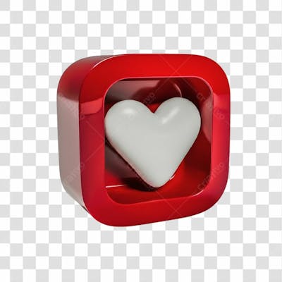 Coração 3D Vermelho Png Transparente