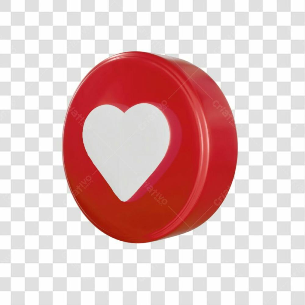Coração Redondo 3D Vermelho Png Transparente
