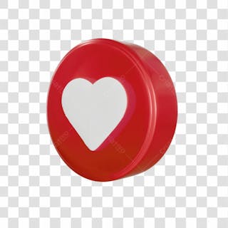 Coração redondo 3d vermelho png transparente