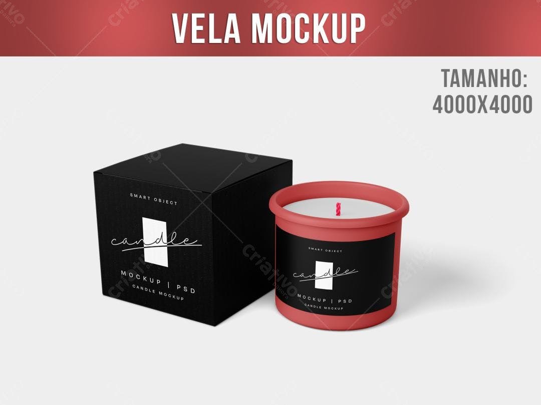 Mockup de Vela em Tons Terrosos: Embalagem e Produto