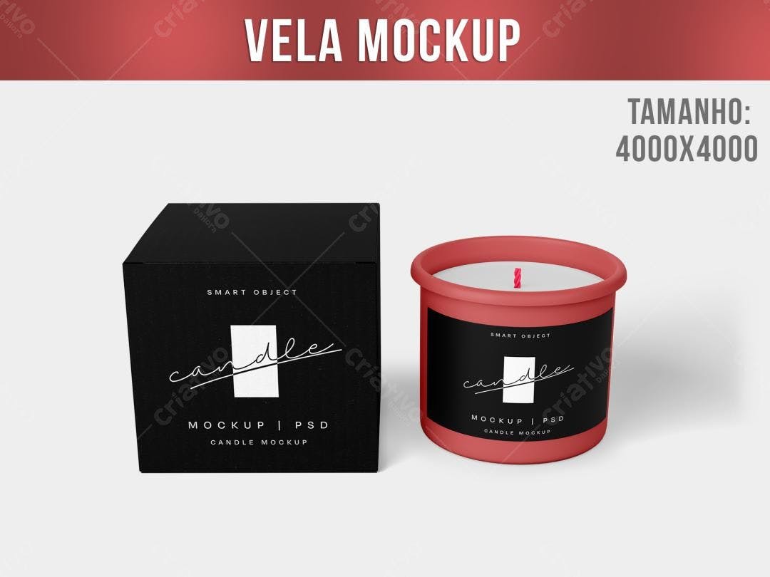 Mockup Realista de Vela em Tons Terrosos