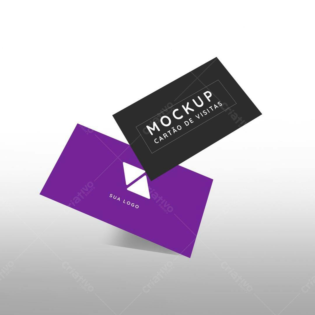 Mockup de Cartão de Visita: Preto e Roxo Moderno