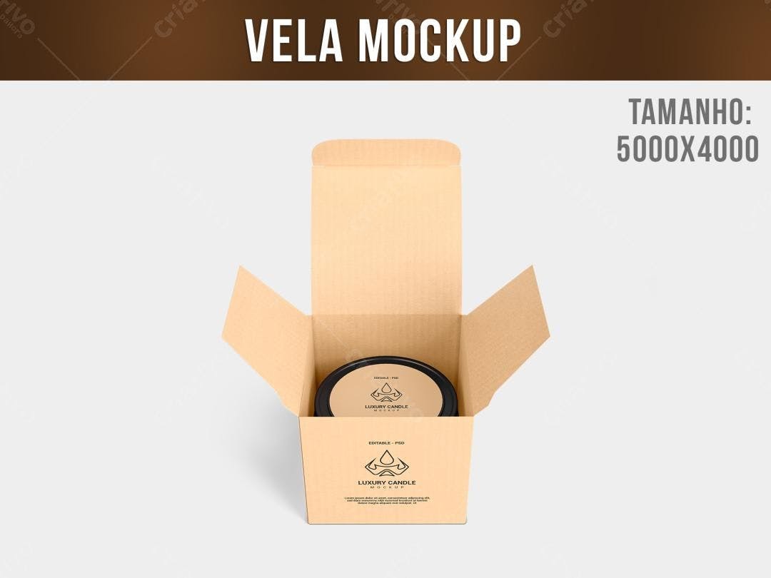Mockup de Embalagem de Vela Artesanal em Estilo Minimalista