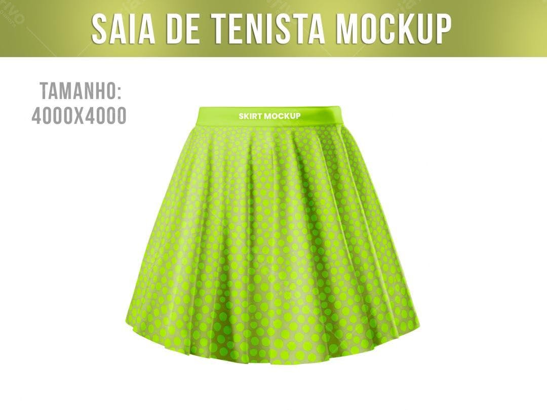 Mockup Saia de Tenista: Verde Limão com Bolinhas