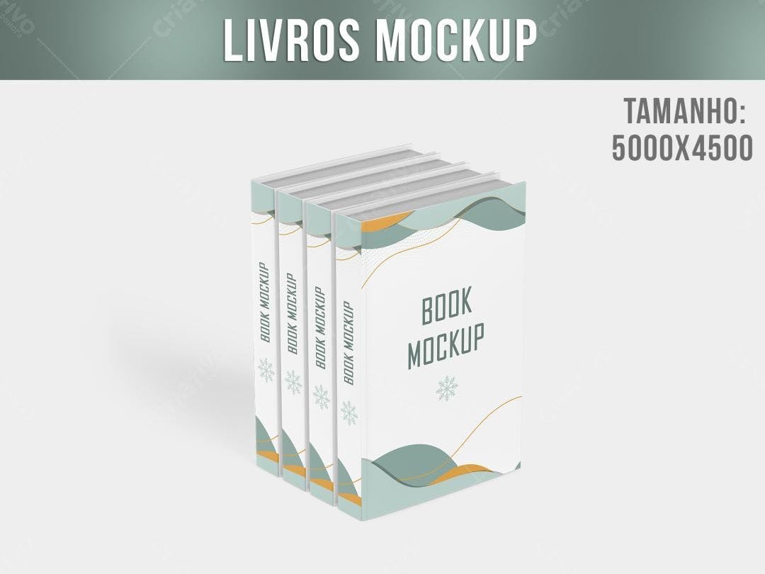 Mockup de Livros: Design Moderno em Azul e Bege