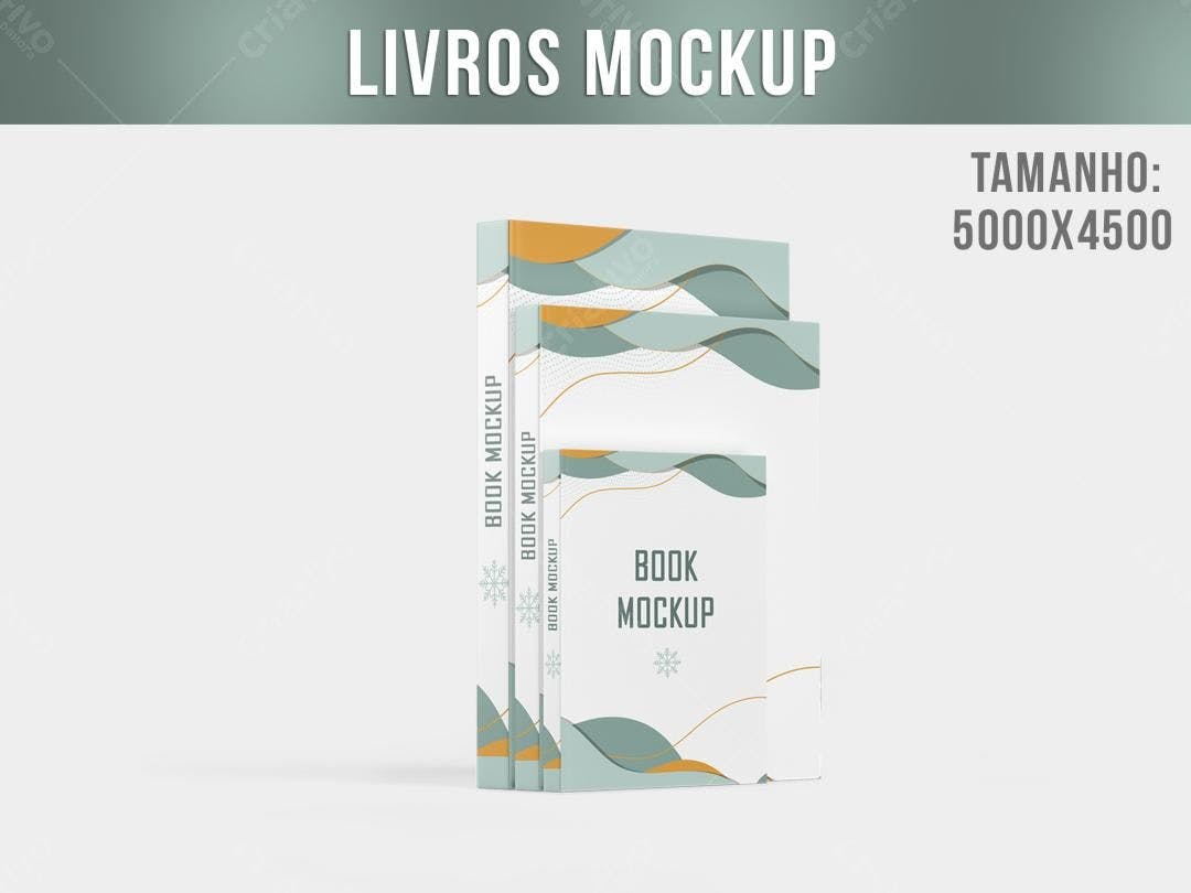 Mockup de Livros com Design Moderno em Azul e Dourado