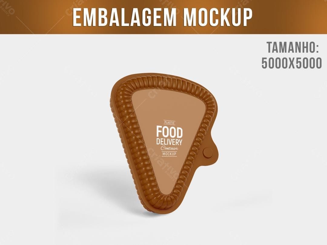 Mockup Embalagem Marrom para Entrega de Comida
