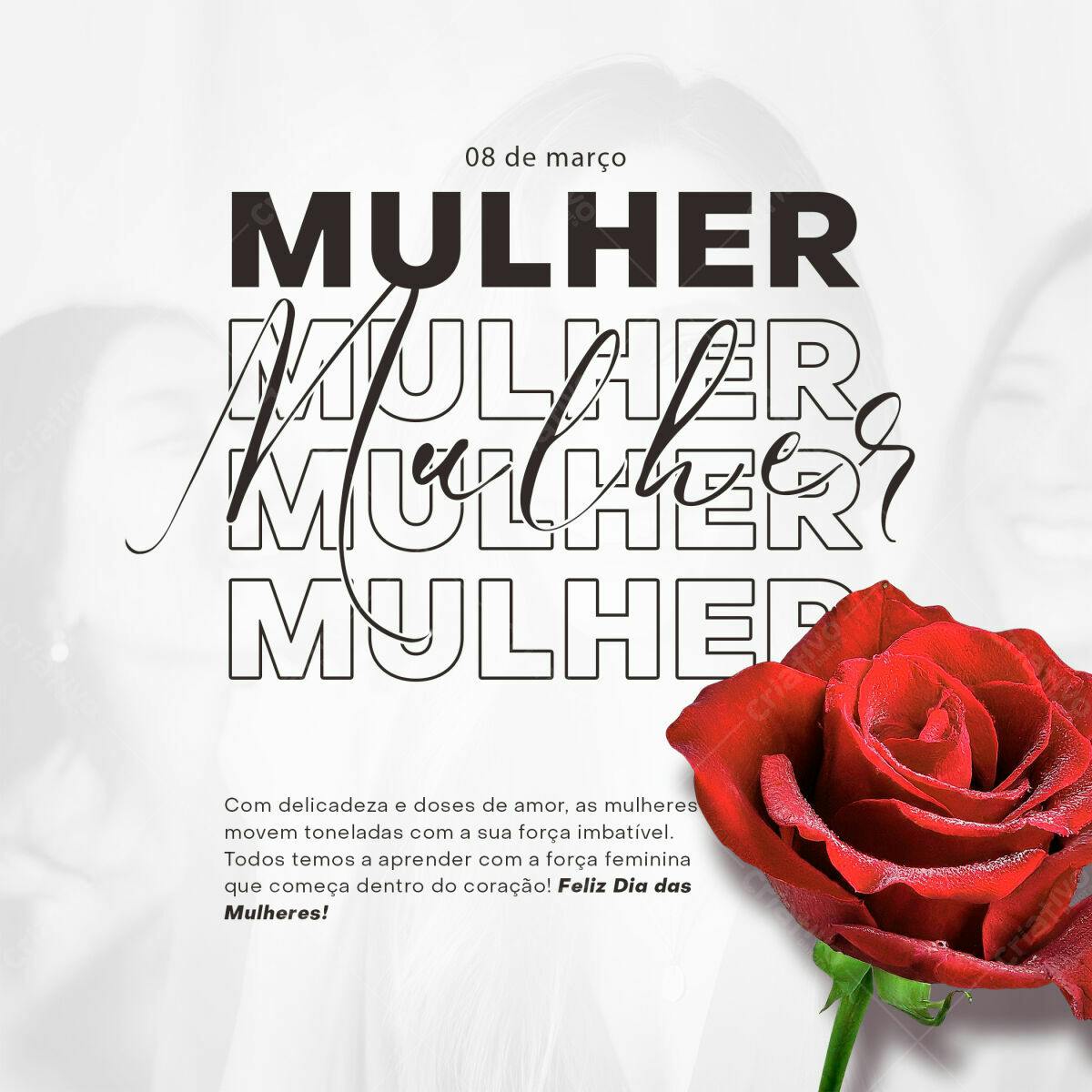 Post para o Dia Internacional da Mulher PSD Editável