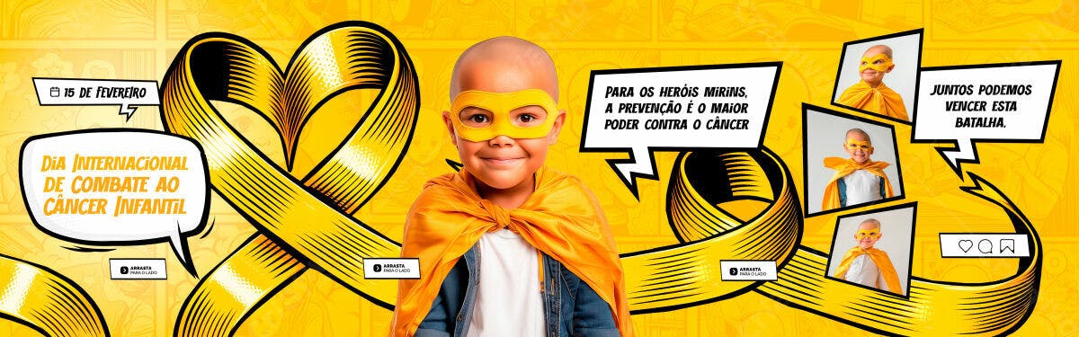 Flyer Dia Internacional Combate ao Câncer Infantil PSD Editável