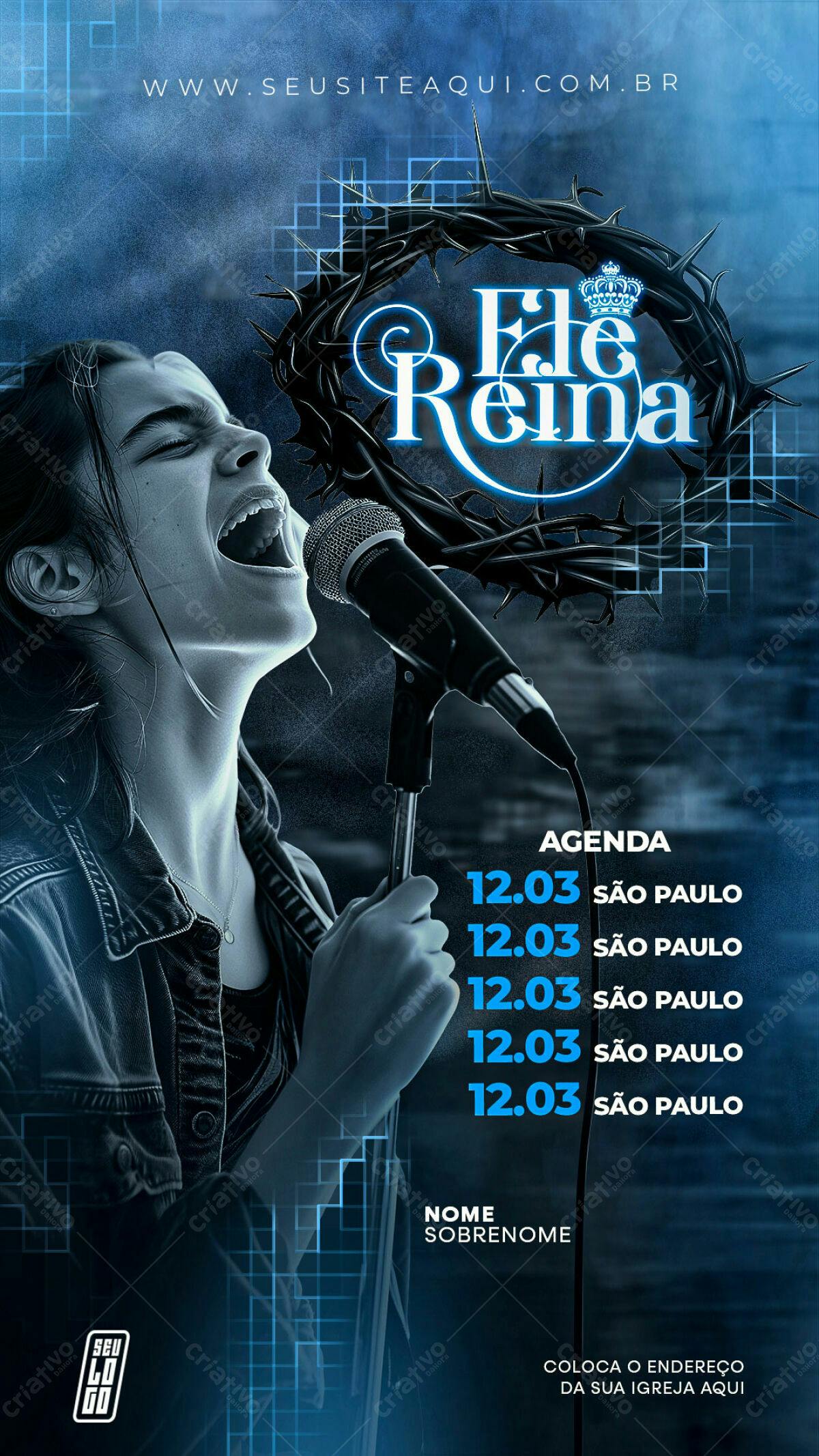 Flyer para Evento Gospel PSD Editável