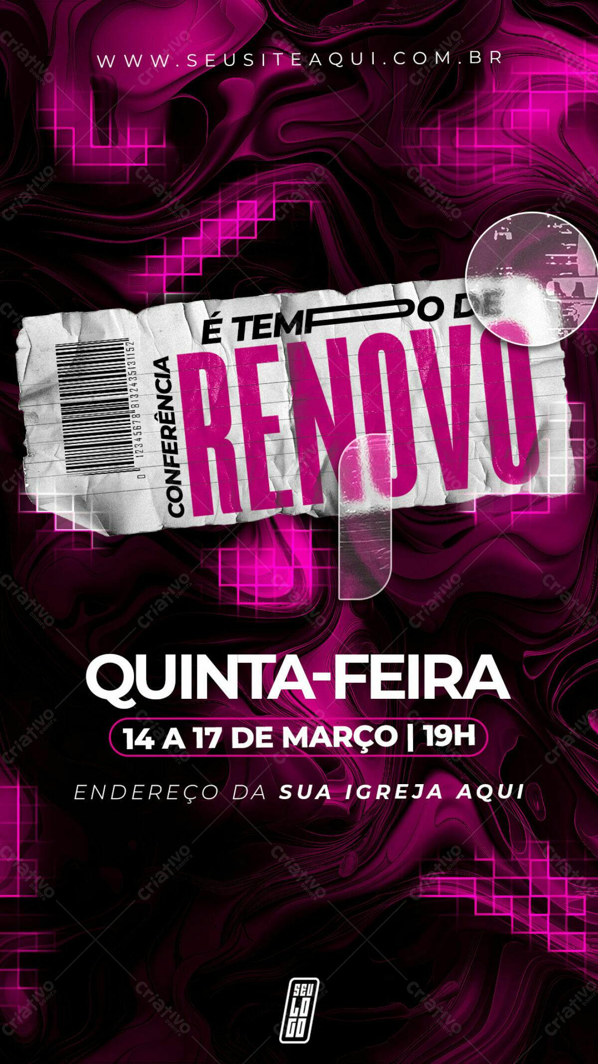 Flyer para Conferência Renovo PSD Editável