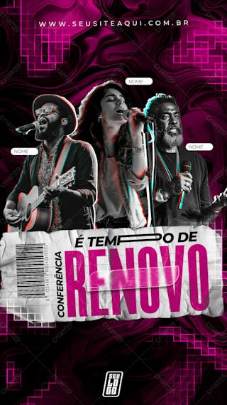 Psd flyer conferência igreja é tempo de renovo gospel