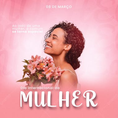 Social media para o dia da mulher psd editável