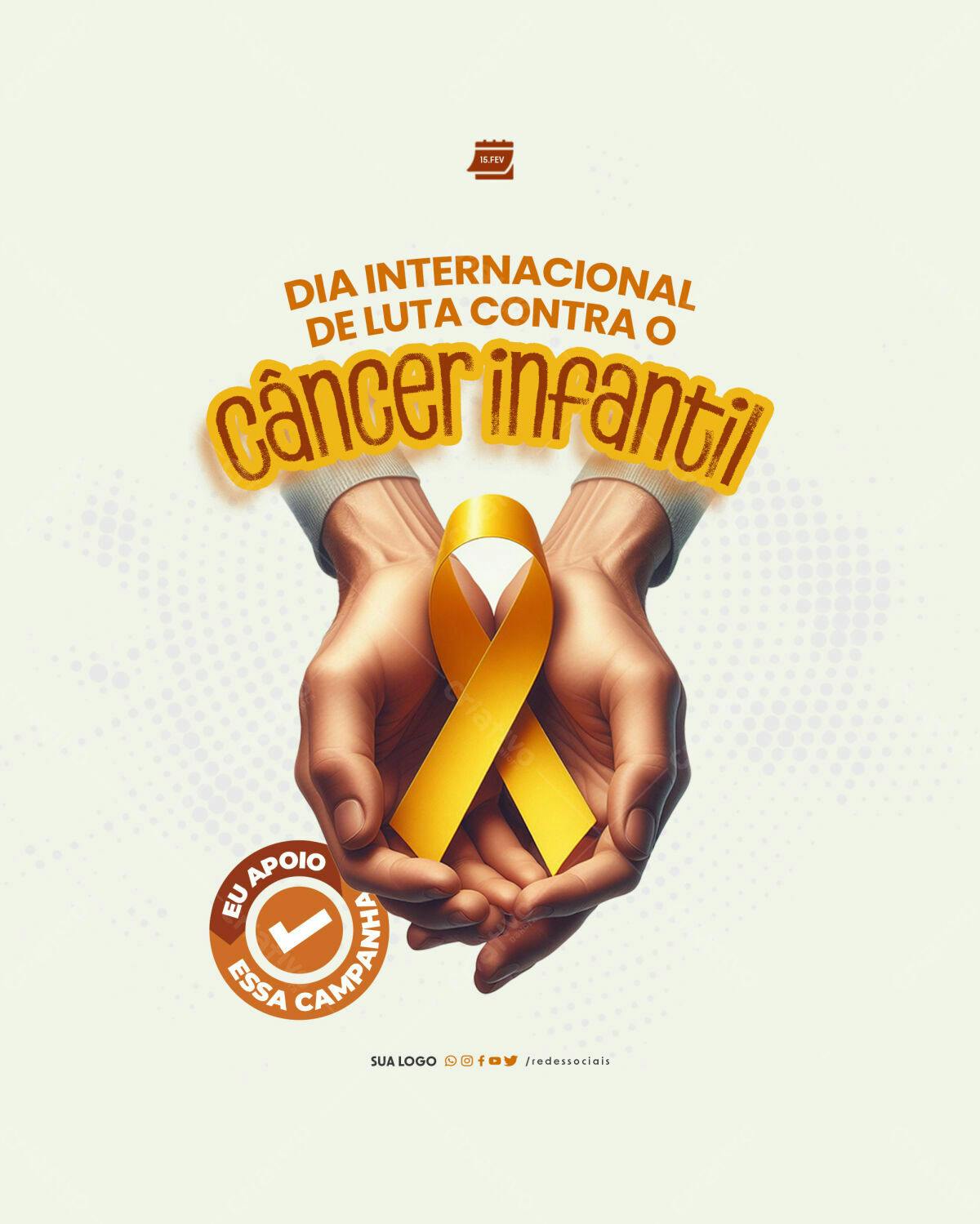 Flyer Dia Internacional da Luta Contra o Câncer Infantil PSD