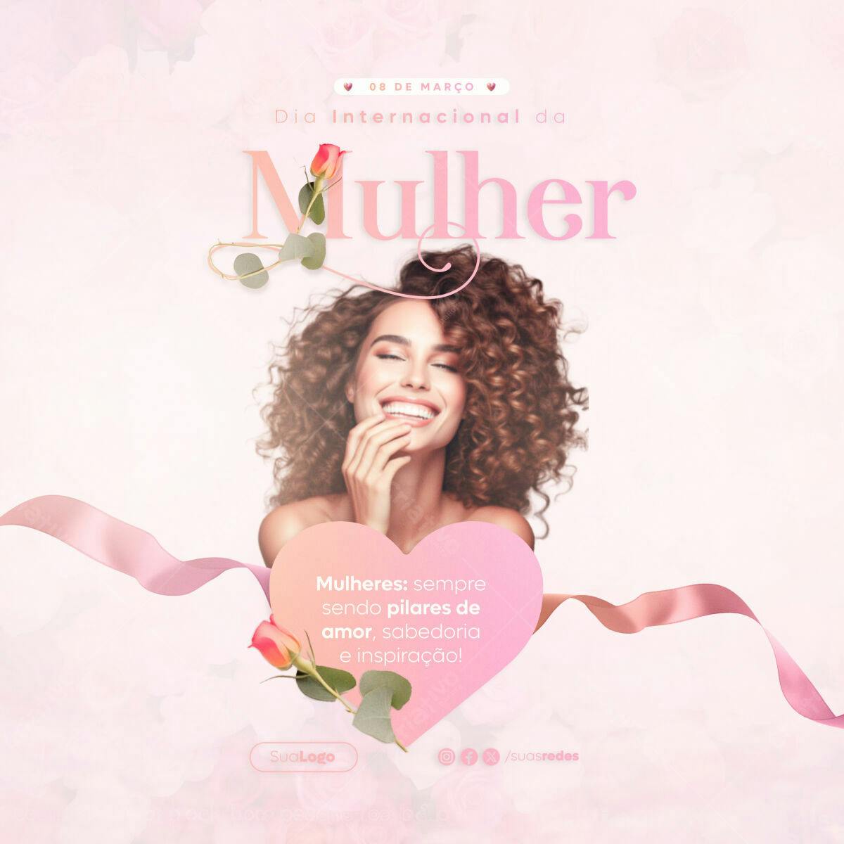 Post para Dia Internacional da Mulher PSD Editável