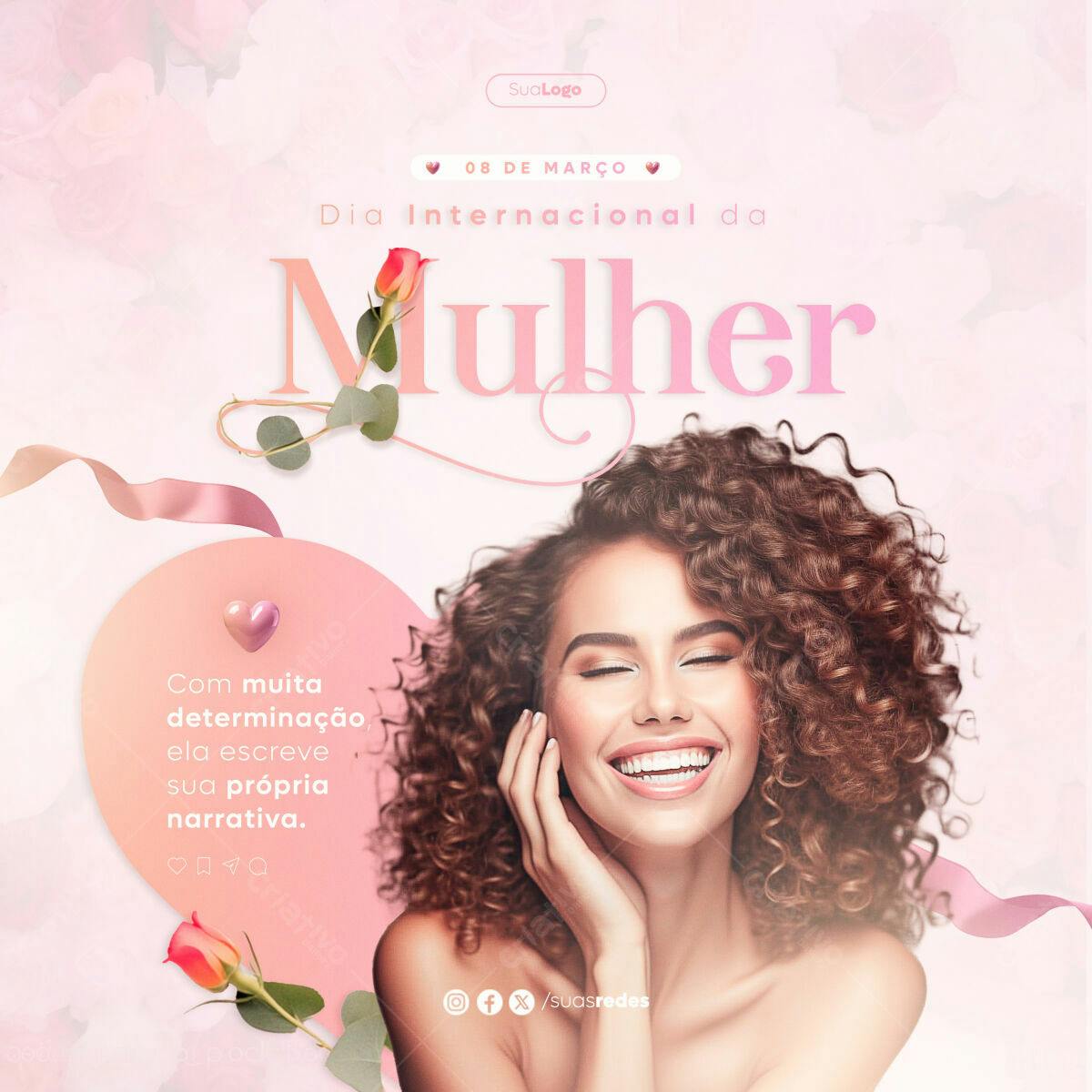 Post Dia Internacional da Mulher PSD Editável