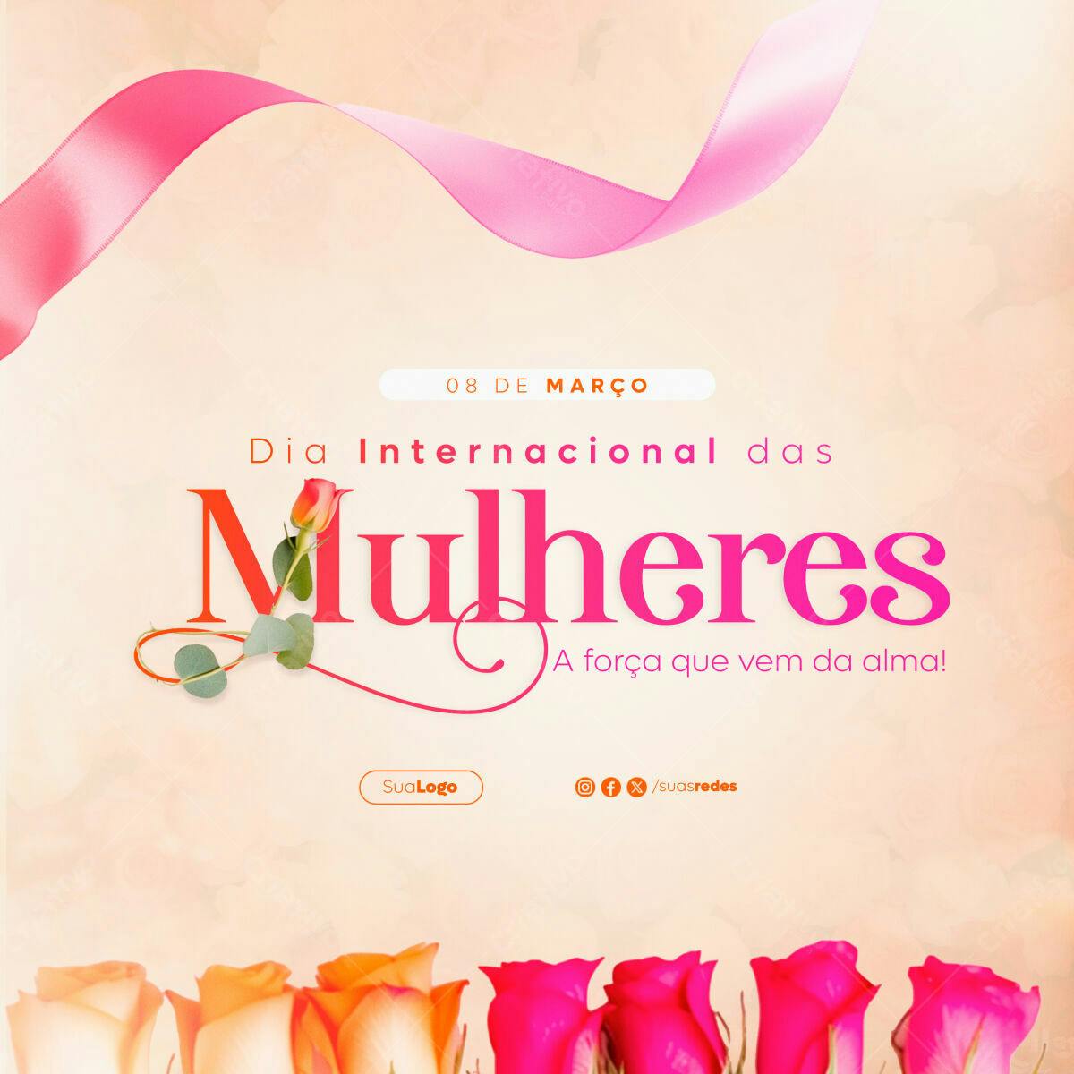 Flyer Dia Internacional da Mulher PSD Editável
