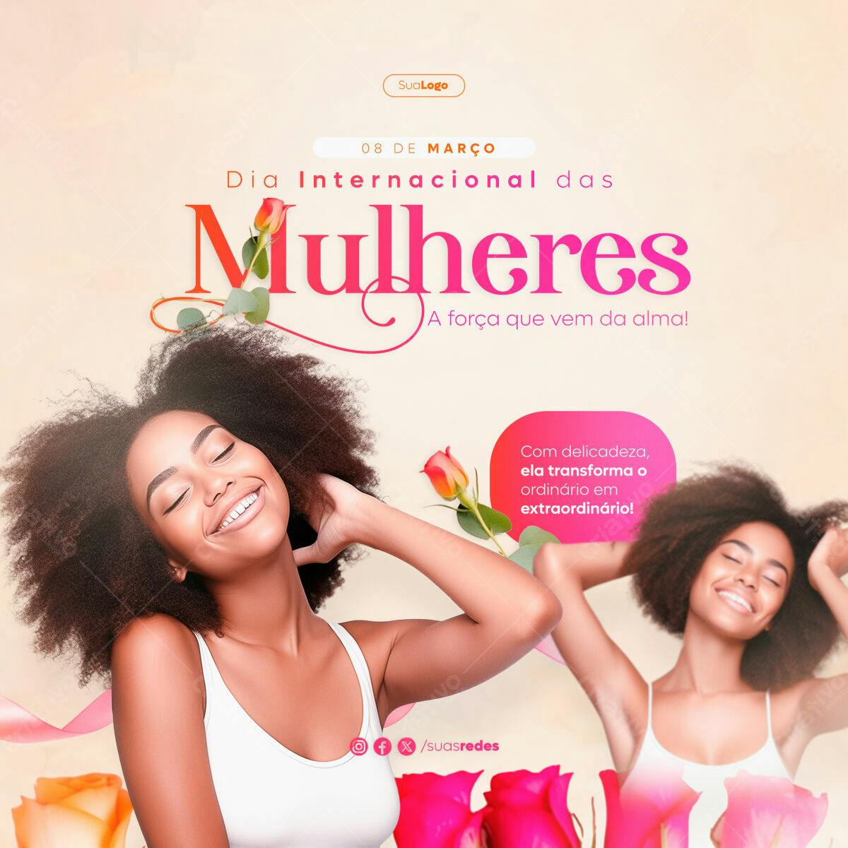 Postagem Dia Internacional da Mulher PSD Editável