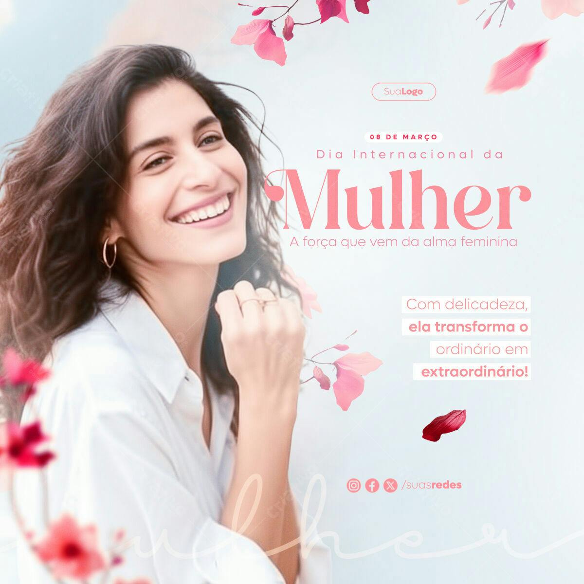 Postagem Dia Internacional da Mulher PSD Editável