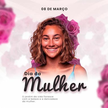 Social media para o dia da mulher psd editável