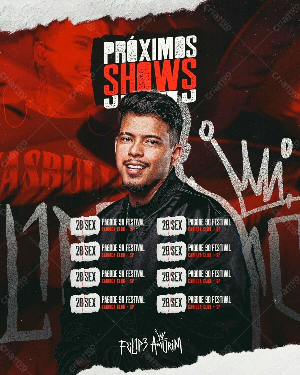 Flyer para Shows de Felipe Amorim PSD Editável