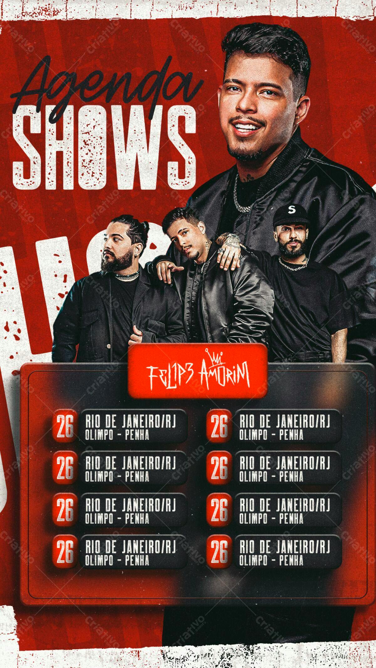 Flyer Shows Filipe Amorim PSD Editável