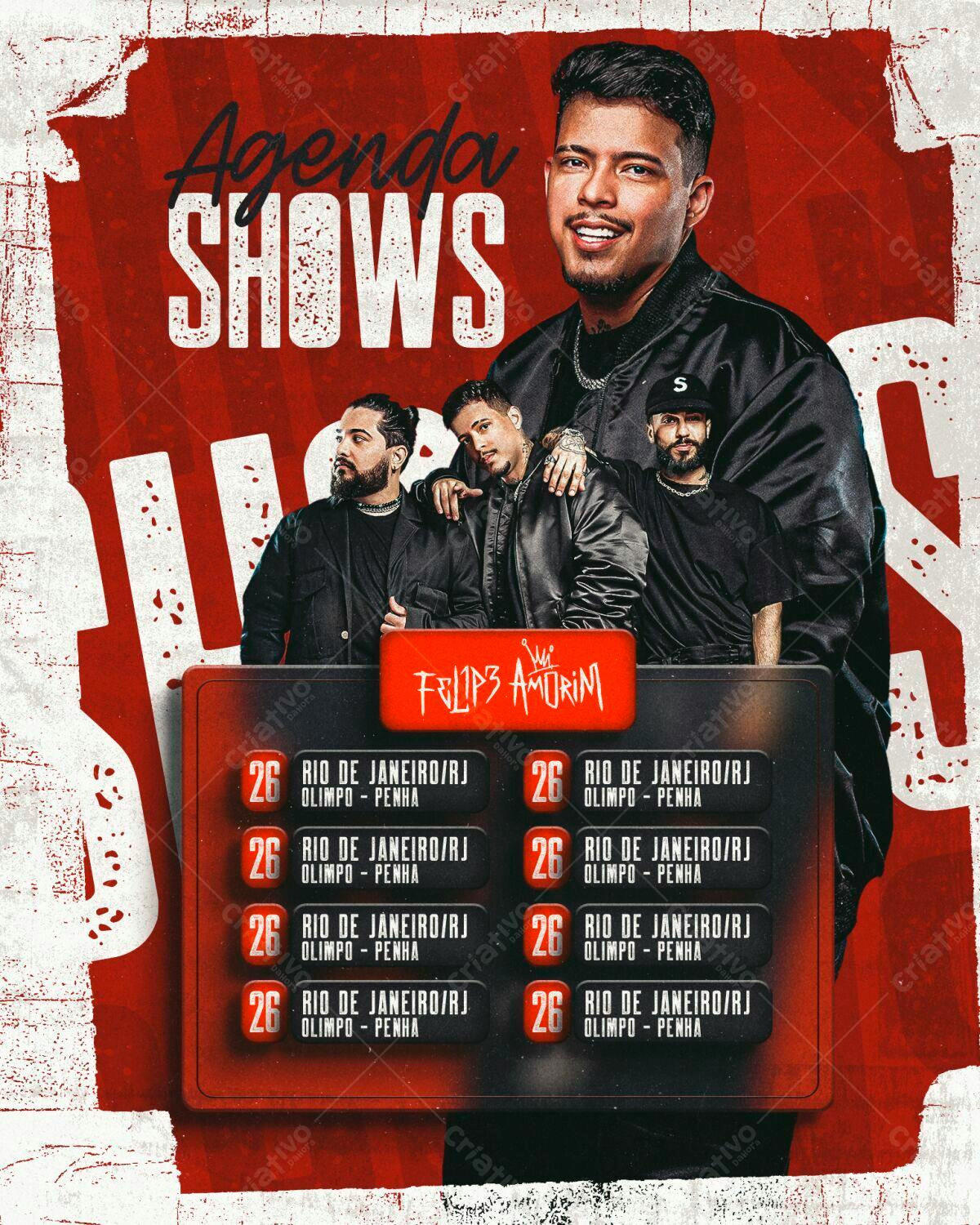 Flyer Show Felipe Amorim PSD Editável