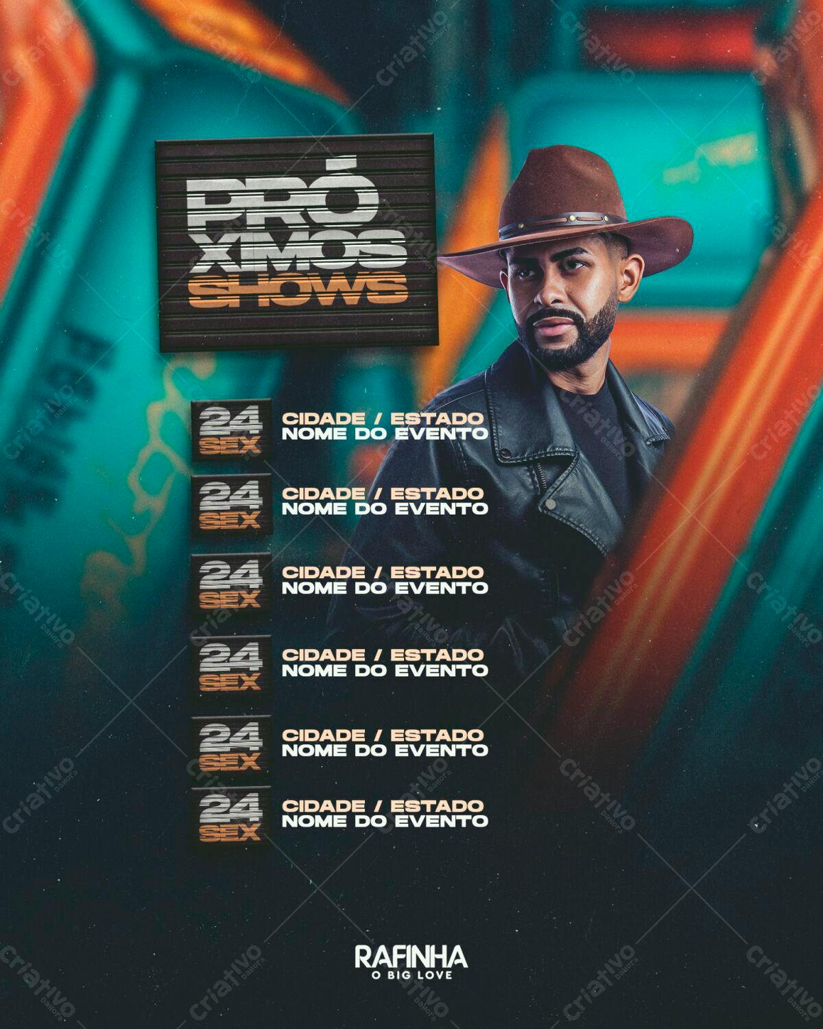 Flyer para Shows de Rafinha PSD Editável