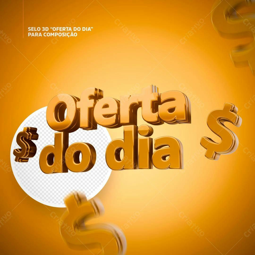 Selo 3D Oferta do Dia PSD Editável