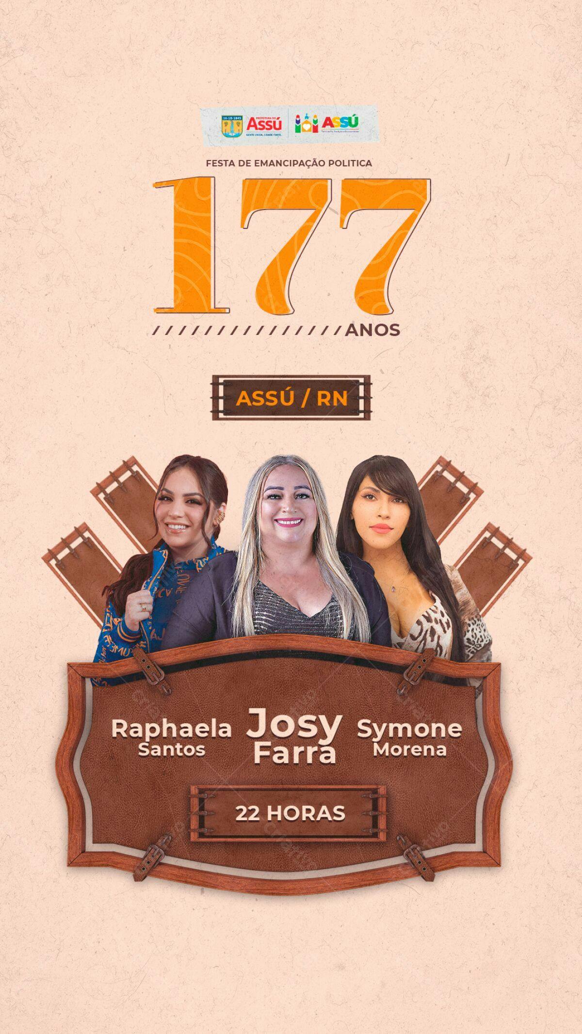 Flyer Festa de Emancipação Política 177 Anos Assú RN PSD Editável