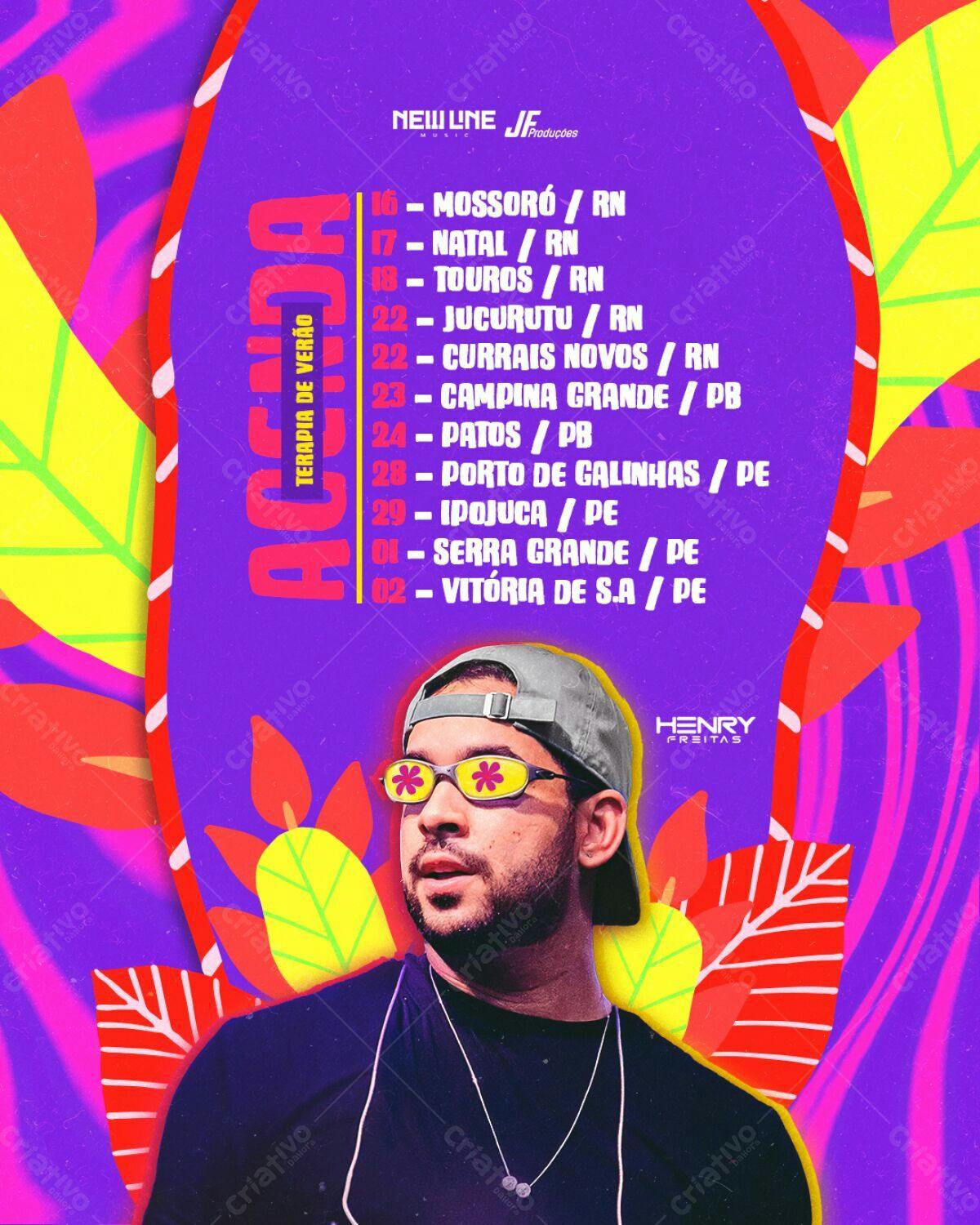 Flyer para Turnê Henry Freitas PSD Editável