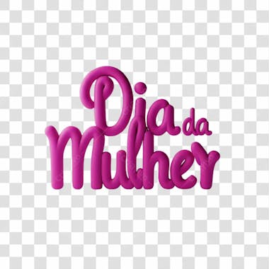 Dia da mulher headline rosa 3d png transparente