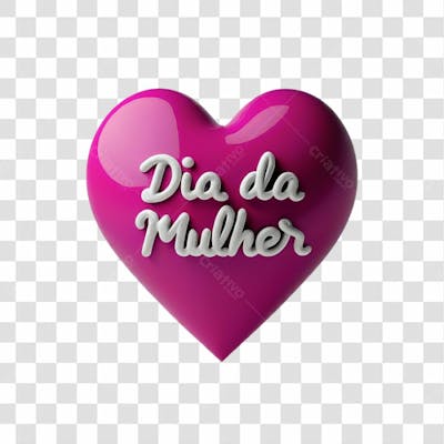 Coração 3D Título Dia Da Mulher