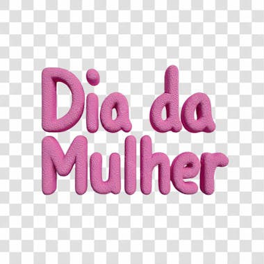 Dia da mulher título headline 3d rosa png transparente