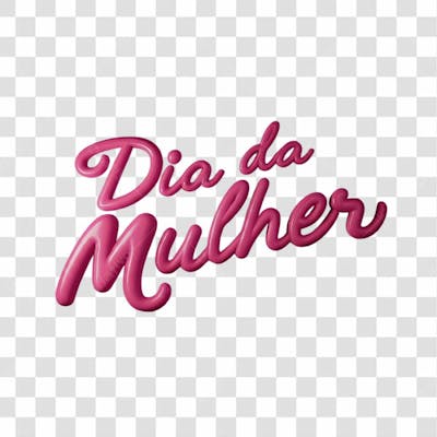 Título 3D Rosa Para O Dia Da Mulher Headline Png Transparente
