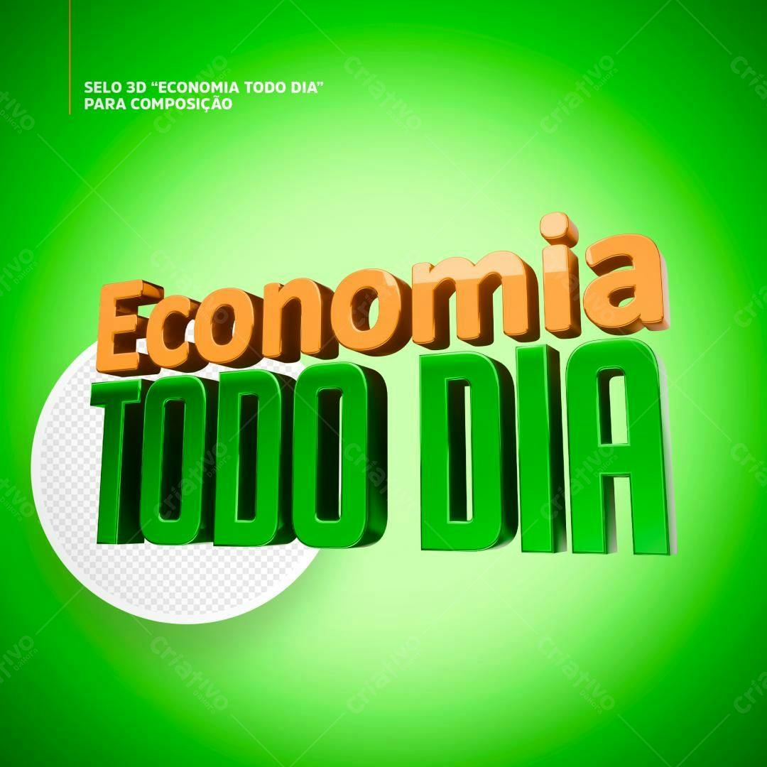 Selo 3D Economia Todo Dia PNG com fundo transparente