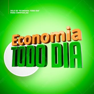 Selo 3d economia todo dia