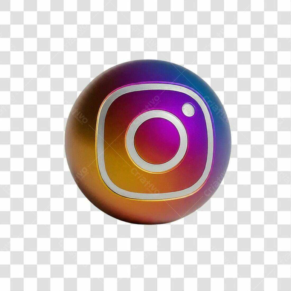 Ícone Instagram Esfera PNG com fundo transparente