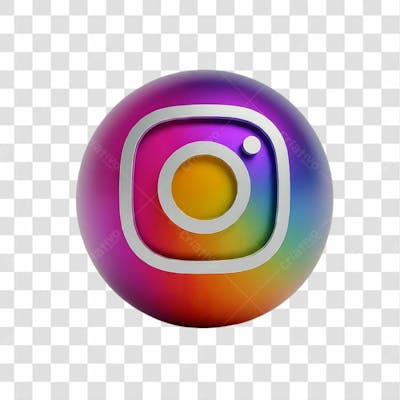Ícone Colorido Instagram 3D Png Transparente